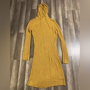 Say What? Golden Knit Sweater Dress